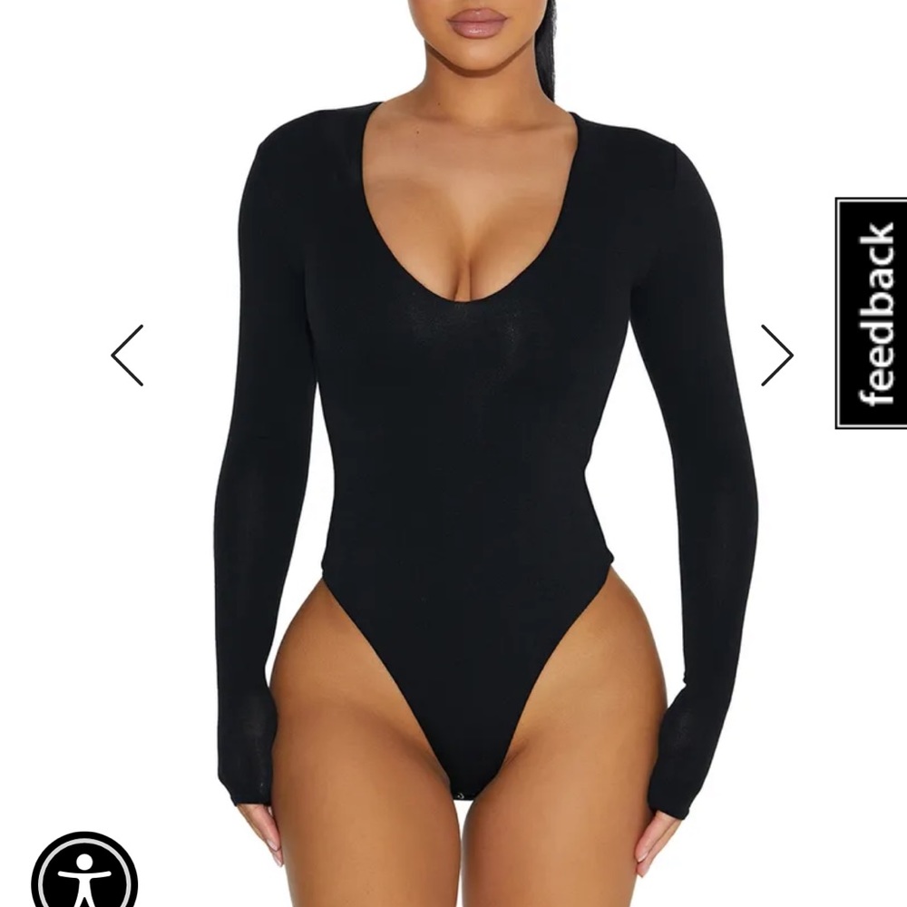 Naked Wardobe V-Ery Plunged Bodysuit